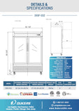 D55F-GS2 Bottom Mount Glass 2-Door Commercial Reach-in Freezer