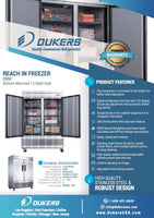 D55F 2-Door Commercial Freezer in Stainless Steel