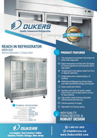 D83R-GS3 Bottom Mount Glass 3-Door Commercial Reach-in Refrigerator