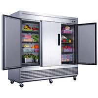 D83F 3-Door Commercial Freezer in Stainless Steel