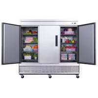 D83F 3-Door Commercial Freezer in Stainless Steel