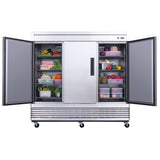 D83F 3-Door Commercial Freezer in Stainless Steel