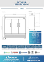 D83R 3-Door Commercial Refrigerator in Stainless Steel