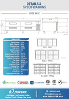 DCB72-D4 Chef Base Refrigerator with 4 Drawers