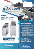 Dukers DCF3-NG Natural Gas Fryer with 3 Tube Burners
