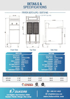 Dukers DCF3-NG Natural Gas Fryer with 3 Tube Burners