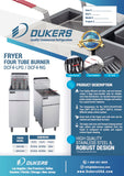 Dukers DCF4-NG Natural Gas Fryer with 4 Tube Burners