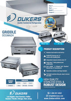 Dukers DCGMA24 24 in. W Griddle with 2 Burners