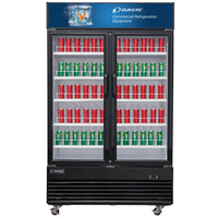 DSM-48R Commercial Glass Swing 2-Door Merchandiser Refrigerator in Black