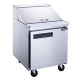 DSP29-12M-S1 1-Door Commercial Food Prep Table Refrigerator in Stainless Steel with Mega Top