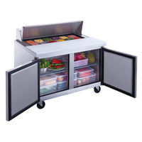 DSP48-12-S2 2-Door Commercial Food Prep Table Refrigerator in Stainless Steel
