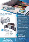 DSP72-30M-S3 3-Door Commercial Food Prep Table Refrigerator in Stainless Steel with Mega Top