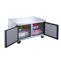 DUC60R 2-Door Under-counter Commercial Refrigerator in Stainless Steel