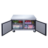 DUC60R 2-Door Under-counter Commercial Refrigerator in Stainless Steel