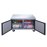 DUC60R 2-Door Under-counter Commercial Refrigerator in Stainless Steel