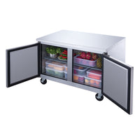 DUC60R 2-Door Under-counter Commercial Refrigerator in Stainless Steel
