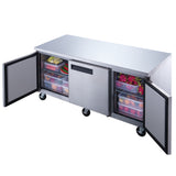 DUC72F 3-Door Under-counter Commercial Freezer in Stainless Steel