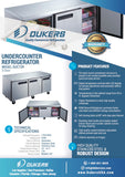 DUC72R 3-Door Under-counter Commercial Refrigerator in Stainless Steel