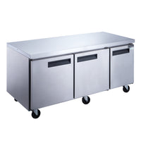 DUC72F 3-Door Under-counter Commercial Freezer in Stainless Steel