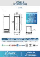 LG-430 Commercial Single Swing Door Glass Merchandiser Refrigerator