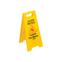 Wet Floor Caution Sign, Fold-Out, Yellow